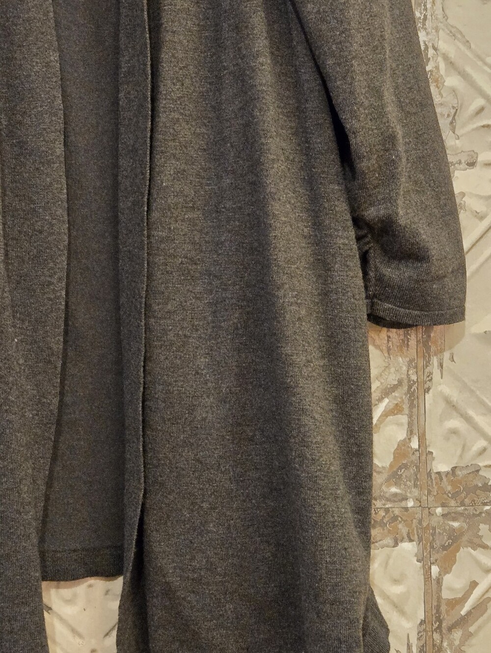 89th & Madison Open Front Longline Cardigan Sweater - Dark Heather Gray plus 2X - Picture 5 of 11